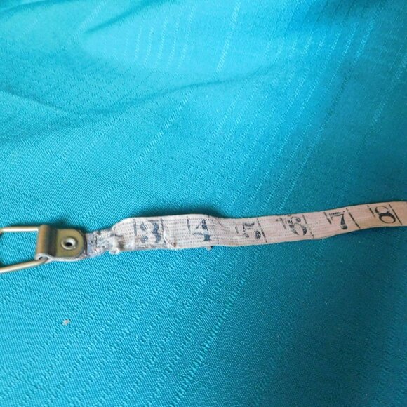 Vintage Chesterman Sheffield England brass leather cloth 50' measuring tape - Picture 5 of 9